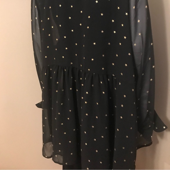 Lane Bryant Sheer Half-Button Blouse with Star Pattern - Picture 7 of 8